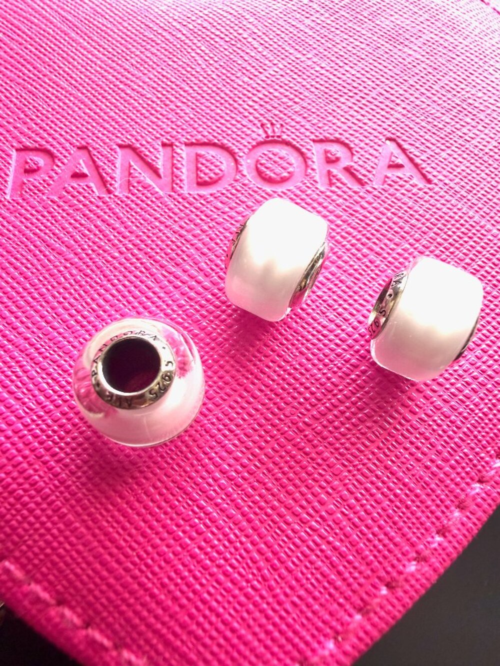 Pandora White Murano Glass Charms